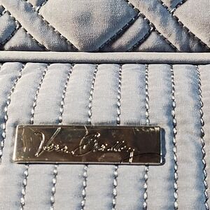Vera Bradley Grand Weekender Travel Bag Large Gray Blue Quilted Classic Duffle